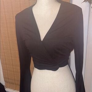 Henri Bendel vintage Black Wrap Top